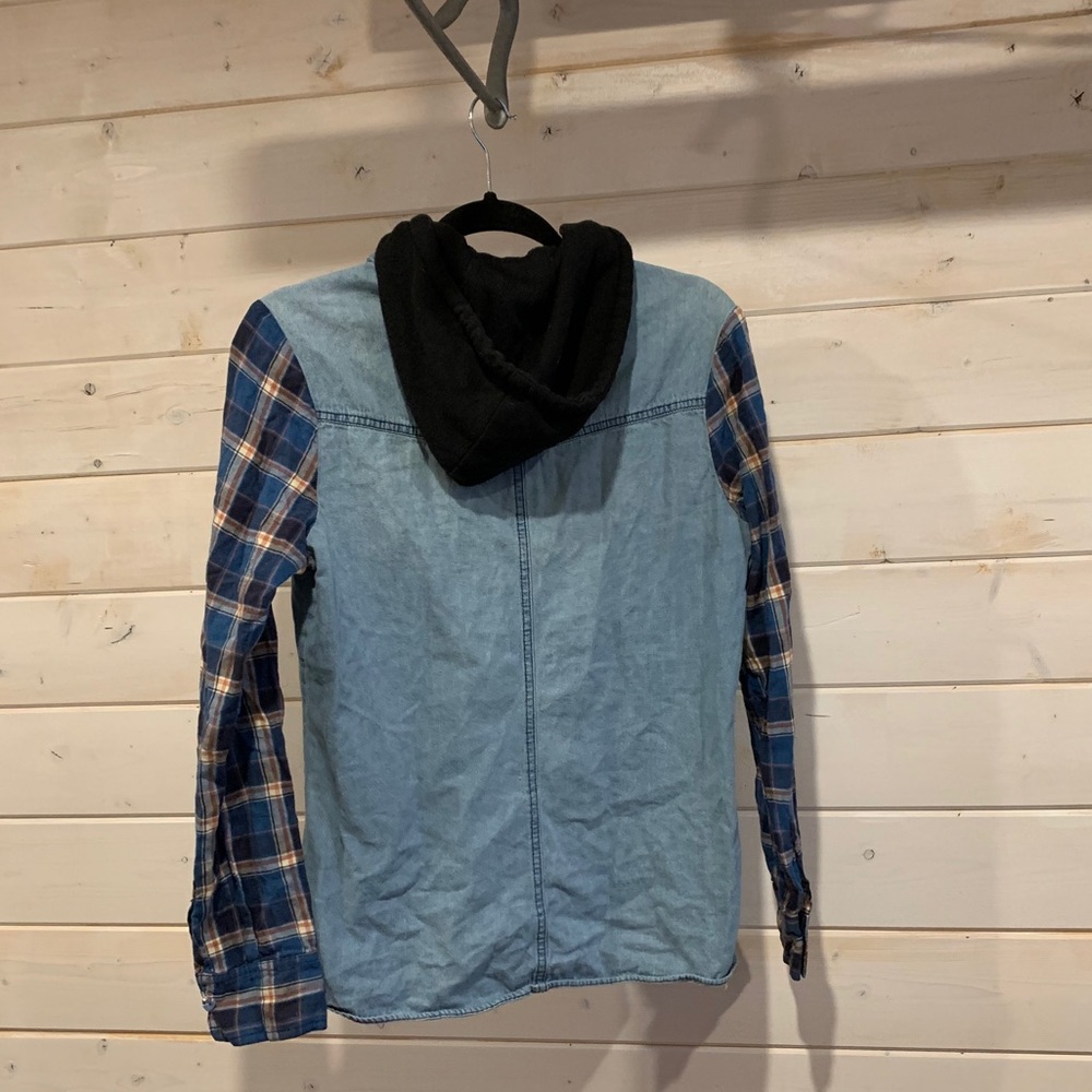 West Girls | Demin & Plaid Button-up - Picture 3 of 5